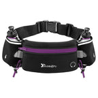 Number-one Running Belt with Water Bottles(2 x 175ML), Hydration Belt Waterproof Waist Pack Bag Fits iPhones Adjustable Sports Waist Pouch for Marathon Running Hiking Cycling, Purple