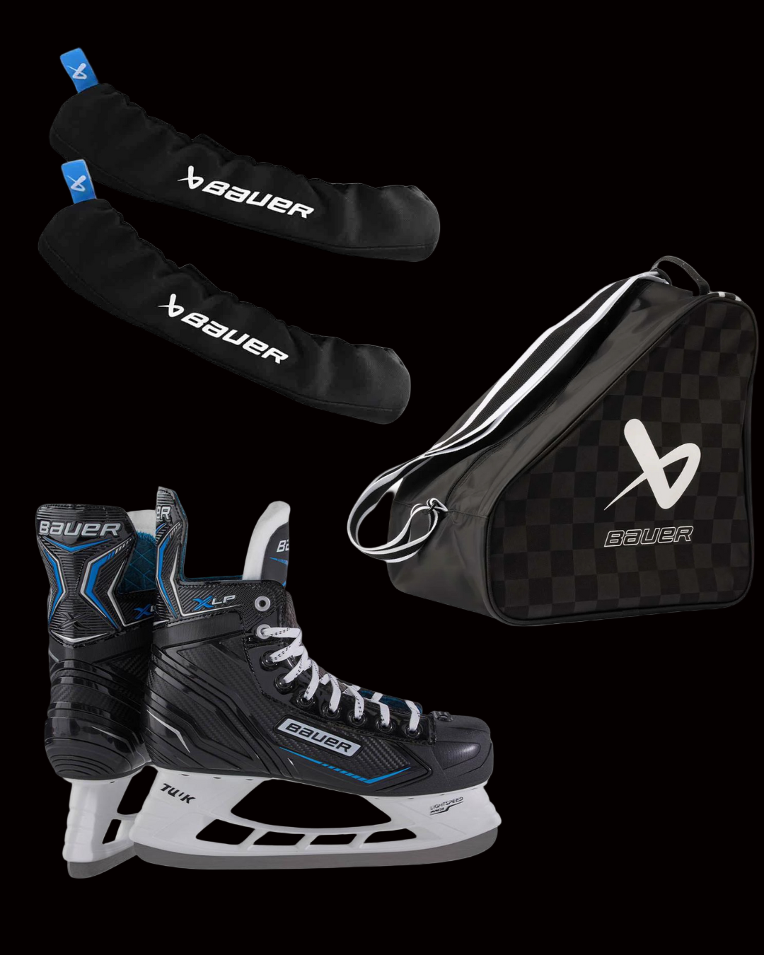 Bauer X-LP 2.0 Ice Skate Package Youth - Complete Bundle with Bag & Guards